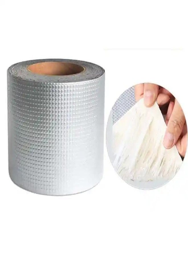 AGGBRO Strong Adhesive Waterproof Permanent Repair Aluminum Butyl Tape Rubber Foil Suitable for Roof Leak, surface Crack, Window Sill Gap, Boat Sealing, Home Renovation, 4 Inch x 5 Meters - Image 2
